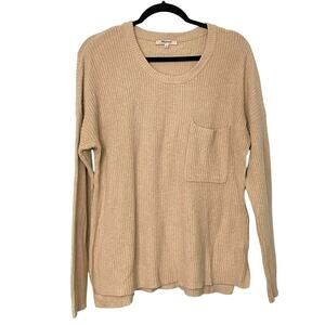 Madewell Thompson Pullover Pocket Sweater Tan Light Brown M